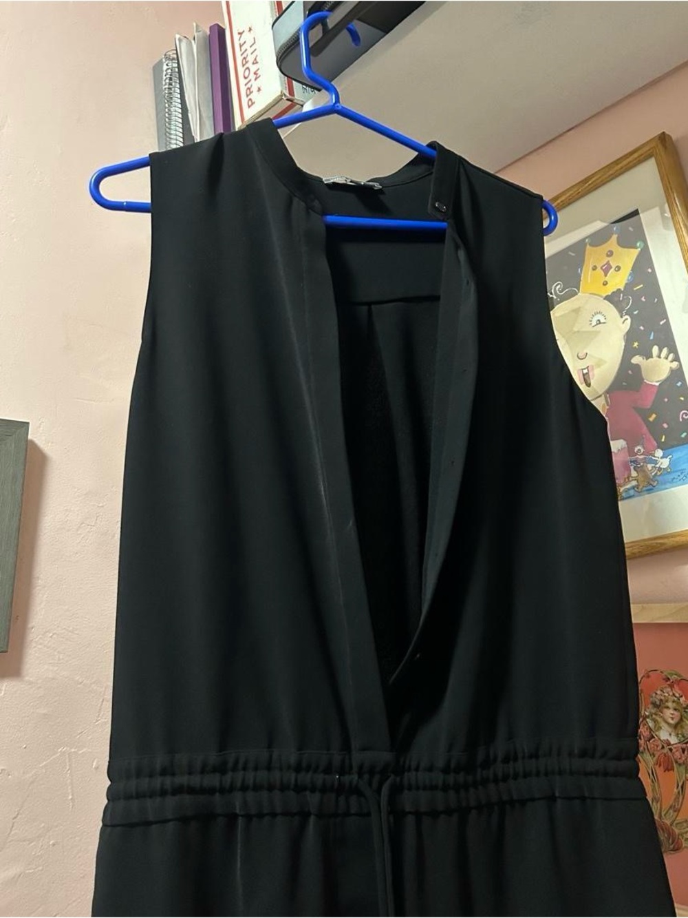 Sleeveless Black Jumpsuit with Drawstring Waist